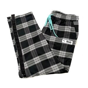 Rhude x PUMA Men's AOP Track Pants Men's XXL Black White Plaid Tartan RARE